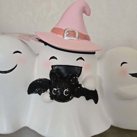 Goblin and Ghoul Cute Pink Ghost Trio Halloween Decor - Picture 3 of 5